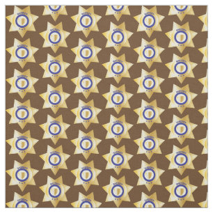 Sheriff Gold Badge on Dark Brown Fabric