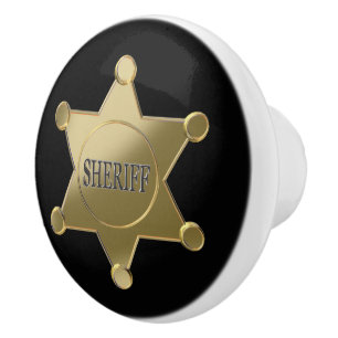 Sheriff golden star ceramic knob