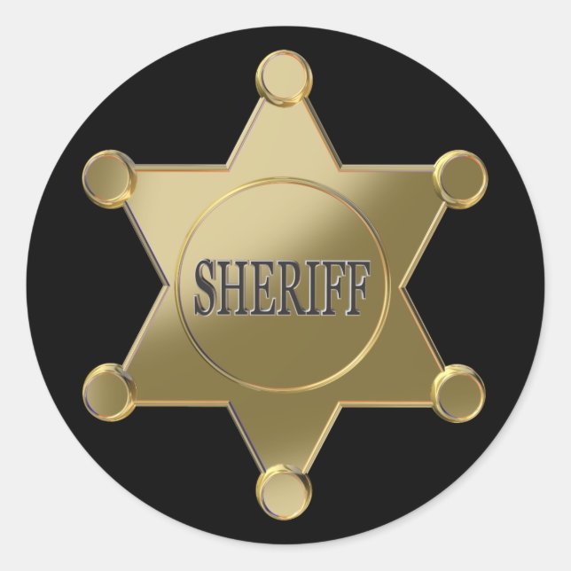 Sheriff golden star classic round sticker (Front)