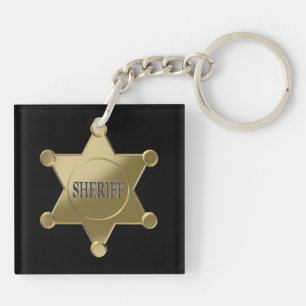 Sheriff golden star key ring