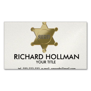 Sheriff golden star 	Magnetic business card