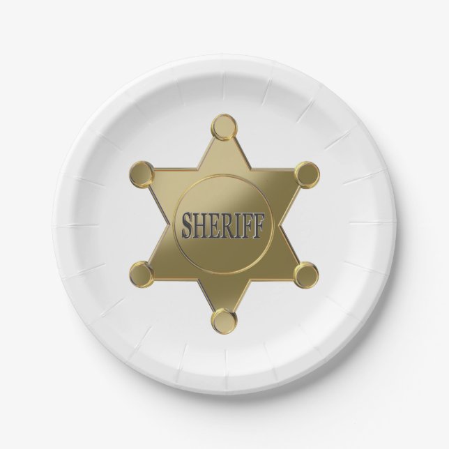 Sheriff golden star paper plate (Front)