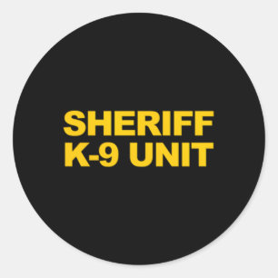 Sheriff K-9 Unit Front Back Print Law Enforcet Classic Round Sticker
