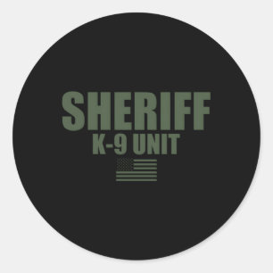 Sheriff K-9 Unit Od Green Uniform Classic Round Sticker