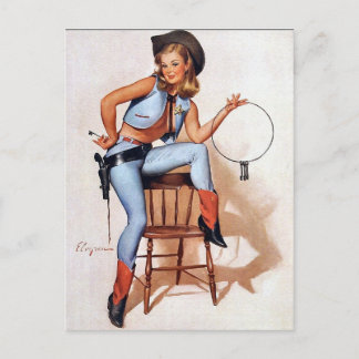 Sheriff Pin-Up Postcard