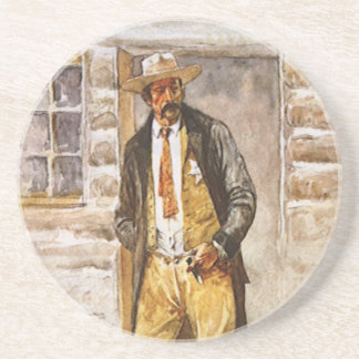 Sheriff Portrait by Seltzer, Vintage West Cowboy Coaster