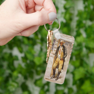 Sheriff Portrait by Seltzer, Vintage West Cowboy Key Ring