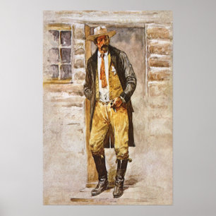Sheriff Portrait by Seltzer, Vintage West Cowboy Poster
