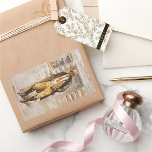 Sheriff Portrait by Seltzer, Vintage West Cowboy Rectangular Sticker