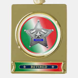 Sheriff Retired Custom Christmas Ornament