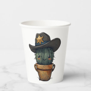 Sheriff Spike-Cactus Character Paper Cups