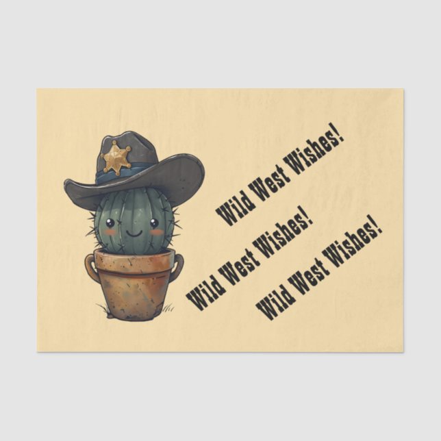 Sheriff Spike-Cactus Character Tissue Paper (Front)