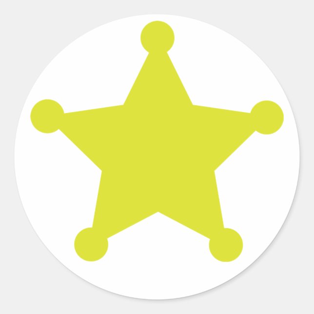 Sheriff Star Gold Classic Round Sticker (Front)