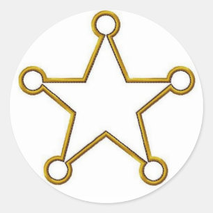 Sheriff Star Name badge Classic Round Sticker