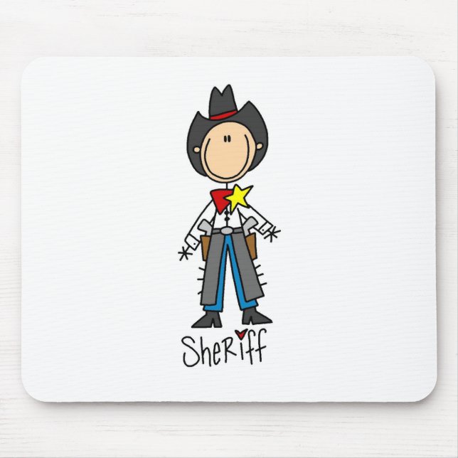 Sheriff Stick Figure Mousepad (Front)