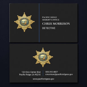 Sheriff Thin Blue Line Law Enforcement Business Card