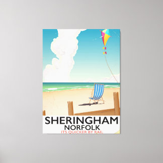 Sheringham Norfolk Beach travel poster Canvas Print