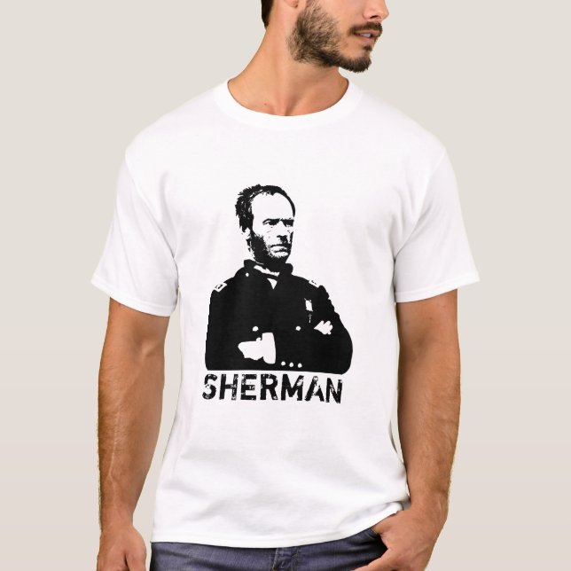Sherman -- Black and White T-Shirt (Front)