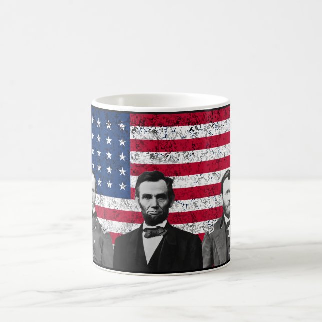 Sherman, Lincoln, and Grant with Black Border Coffee Mug (Center)