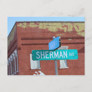 Sherman Street Sign in Kingman, Kansas Postcard