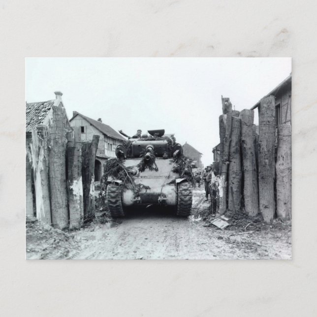 Sherman Tank Postcard (Front)