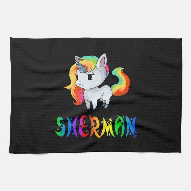 Sherman Unicorn Tea Towel (Horizontal)