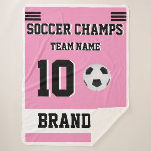 Sherpa Blanked Soccer pink black white love sport  Blanket