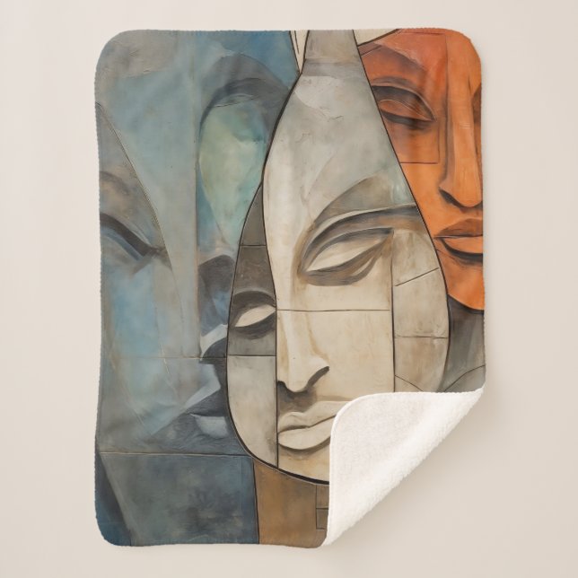 Sherpa Blanket Abstract Sorrow Art (Front)