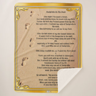 Sherpa Blanket Footprints in the sand 