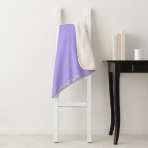 Sherpa Blanket-Large-Orchid & Gold Scroll Print Blanket