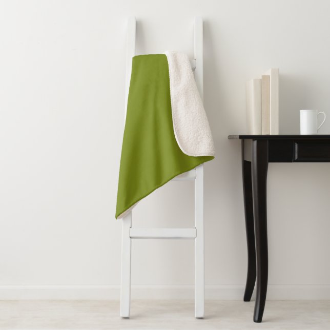 Sherpa Blanket-Large-Pepper Stem Avocado Green Blanket (In Situ)