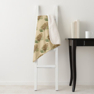 Sherpa Blanket-Pine Cones Blanket