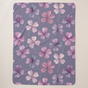 “Sherpa Blanket – Purple Floral Cosy Throw Blanket