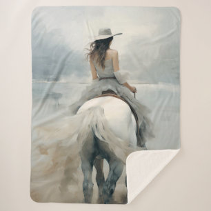 Sherpa Blanket Western & Coastal Elegance Cowgirl 