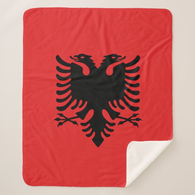 Sherpa Blanket with flag of Albania (Front)