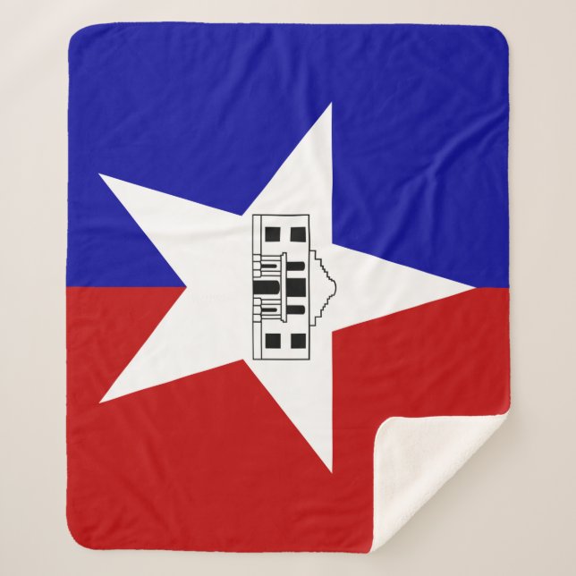 Sherpa Blanket with flag of San Antonio (Front)