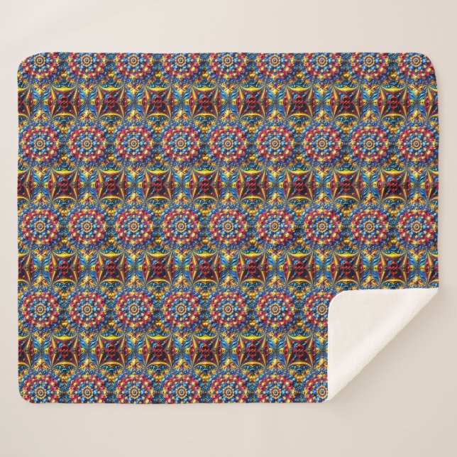 Sherpa Blanket with Romanian Colours Design (Front (Horizontal))