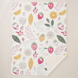 Sherpa BlanketCozy Fruit Garden – Large Sherpa Bla Blanket