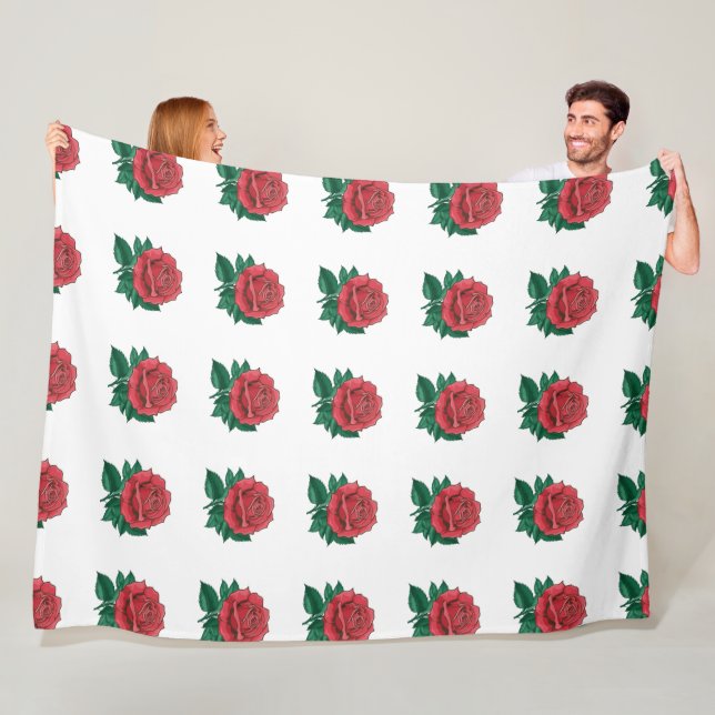 Sherpa Blankets red flowers  (In Situ)