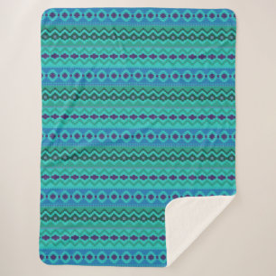 sherpa blue south american aztec blanket