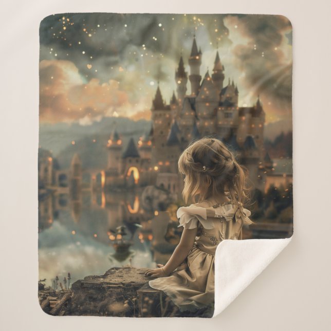 Sherpa Deken with Princess Elly Print - Warm and B Blanket (Front)