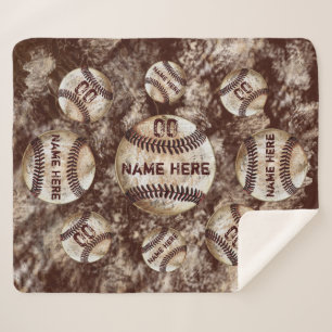 Sherpa Fleece Personalised Baseball Blankets