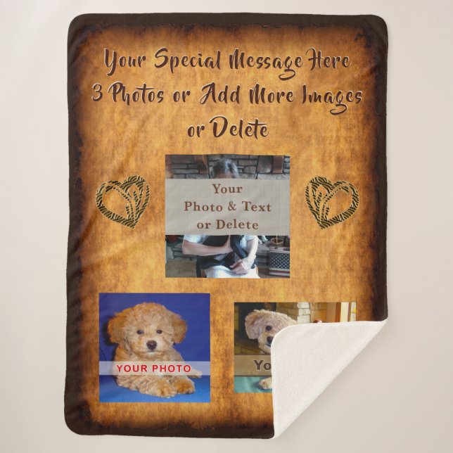 Sherpa Fleece Photo Blanket, Fully Customisable Sherpa Blanket (Front)