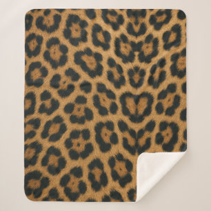 Sherpa leopard skin blanket