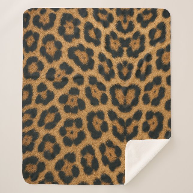 Sherpa leopard skin blanket (Front)