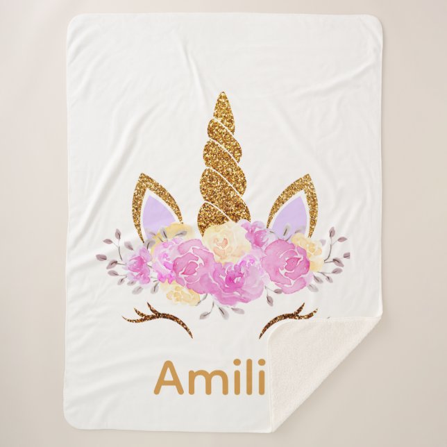 Sherpa Unicorn Blanket (Front)