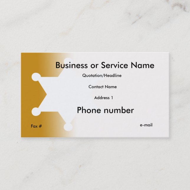 sherriff badge 2, Business or Service Name, Add... Card (Front)