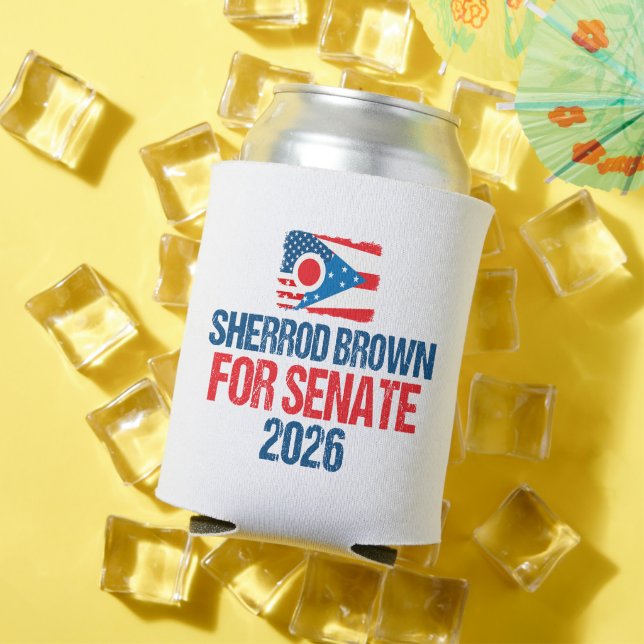 Sherrod Brown for Senate 2026 Election Ohio Flag Can Cooler (In Situ Summer)