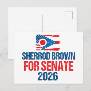 Sherrod Brown for Senate 2026 Election Ohio Flag Postcard