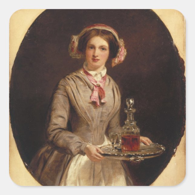'Sherry Sir?', 1853 (oil on canvas) Square Sticker (Front)